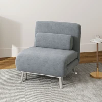 HOMCOM Adjustable Back Futon Sofa Chair - Grey(m-2)