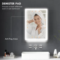 HOMCOM LED Mirror Bathroom Cabinet, with Shaver Socket(m-6)
