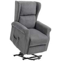 HOMCOM Power Lift Recliner Armchair, Electric Lift Chair for Elderly, Fabric Riser and Reclining Chair with Remote Control, Side Pockets, Extended Footrest, for Living Room, Charcoal Grey(m-1)