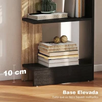 HOMCOM Estante de 5 Níveis Estante Estreita para Espaços Pequenos 45x21x170 cm Preto e Carvalho(m-5)
