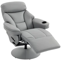 HOMCOM Upholstered Reclining Armchair, Manual Recliner Chair with Footrest and Adjustable Backrest, Grey(m-14)