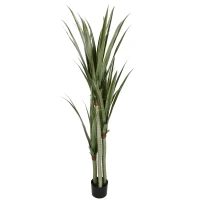 HOMCOM Künstliche Yucca groß 190cm Kunstpflanze, Plastik Künstliche Pflanze im Topf, 17 x 17 x 190 cm Smaragdgrün(m-11)
