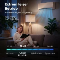 HOMCOM 9000 BTU Mini-Split-Klimaanlage & Wärmepumpe, WLAN-fähige Inverter-Klimaanlage mit Installationskit(m-7)