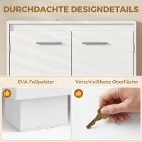 HOMCOM Waschbeckenunterschrank, Modernes freistehendes Badmöbel mit U-förmiger Aussparung, verstellbarem Regal, Weiß(m-7)