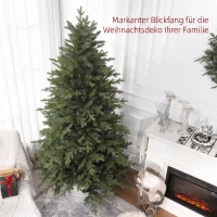 HOMCOM Kunstkerstboom 210 cm met 2445 Vlamvertragende Takpunten en Inklapbare Metalen Standaard(m-4)