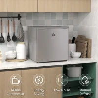HOMCOM 35L Mini Freezer, -24℃ to -14℃ Temperature - Grey(m-8)