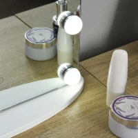 HOMCOM Hollywood Mirror with Lights for Makeup Dressing Table, Lighted Vanity Mirror with 12 Dimmable LED Bulbs and USB Plug in Power Supply, White(m-8)