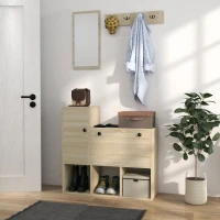 HOMCOM Set de hol cu cuier de perete cu 4 cârlige, dulap pentru 9 perechi de pantofi, dulap și oglindă(m-9)