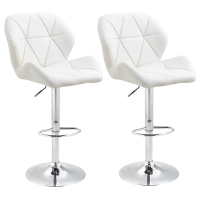 HOMCOM Set 2 sgabelli da bar 51.5cm x 57.5cm x 114.5cm Bianco