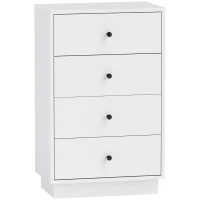HOMCOM Dressoir Sideboard met 4 Laden, Houten Opbergkast in Moderne Stijl, 47 x 29 x 75 cm Wit(m-1)