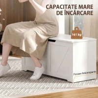 HOMCOM Comodă pentru Sufragerie, Cufăr pentru Jucării din Lemn, 100cm, Alb(m-7)