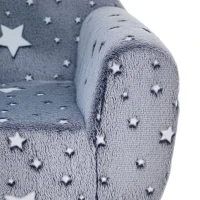 AIYAPLAY Sofá Infantil con Diseño de Estrellas que Brillan en la Oscuridad Tejido Suave de Terciopelo 55x40x55 cm Gris(m-8)