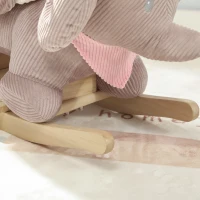 AIYAPLAY Schaukeltier, Elefant-Schaukel, interaktive Tiergeräusche, Holzrahmen, für Kinder 1,5-3 Jahre, 65 x 32 x 49 cm, Braun(m-9)
