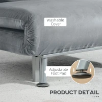HOMCOM Adjustable Back Futon Sofa Chair - Grey(m-7)