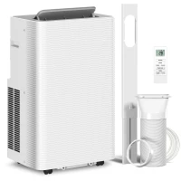 HOMCOM Climatiseur mobile 12000 BTU, climatiseur portable 4 en 1, refroidissement, déshumidificateur, ventilateur, mode nuit(m-1)