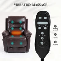 HOMCOM Power Lift Recliner Chair with Vibration Massage, Heat, USB - Brown(m-5)