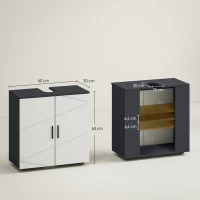 kleankin Mobile Sottolavabo Bagno in Legno con Armadietto 2 Ante, 60x30x60cm, Grigio(m-3)