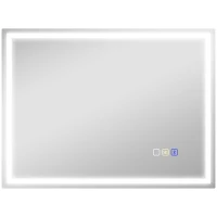 HOMCOM 60 x 80 cm Anti-Fog LED Bathroom Mirror, with Bluetooth - Silver Tone(m-1)