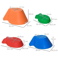 Outsunny Balansstenen, Stapstenen, 11 Stuks, Stapelbaar, Antislip, Robuust, Voor Binnen en Buiten, Belastbaar tot 100 kg(m-3)