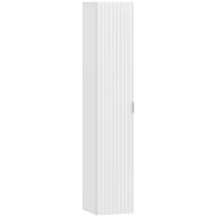 HOMCOM Mobile Bagno Sospeso a Colonna con Ripiani Regolabili e Chiusura Soft Close, 30x31.5x160 cm, Bianco(m-1)
