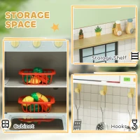 AIYAPLAY Pretend Play Kitchen, Kids Kitchen Playset with Light & Sound Stove, Turning Knobs, Cooking Accessories(m-6)