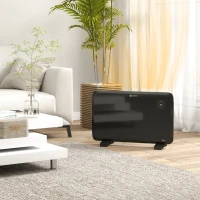 HOMCOM 1.2kW Freestand/On-Wall Electric Convector Heater, with Adjustable Thermostat - Black(m-10)