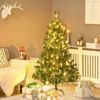 HOMCOM Weihnachtsbaum Christbaum künstlicher Weihnachtsbaum, inkl. Schmuck  95 cm x 95 cm x 150 cm, Grün(m-10)