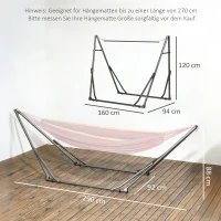 Outsunny 2-in-1 Hängemattenständer, wetterbeständig, Hängesesselständer Wäscheständer, 290 cm x 92 cm x 88 cm, Schwarz(m-3)