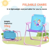 Outsunny 4PCs Kids Garden Furniture Set w/ 2 Seater Garden Swing Chair with Adjustable Canopy, Childrens Table and Chair Set with Parasol, for Toddler Girls 3-6 Years Old(m-5)