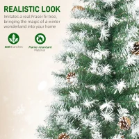 HOMCOM 6FT Artificial Christmas Tree with Pine Cones, Holiday Home Xmas Decoration Automatic Open, Green(m-5)