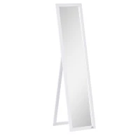 HOMCOM Espejo de Cuerpo Entero de Pie o para Colgar de Estilo Moderno para Pasillo Dormitorio 37x37x154 cm Blanco(m-11)