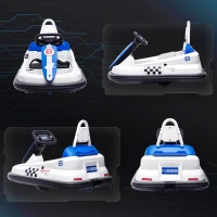 HOMCOM 6V Electric Kids Bumper Car, 6V Spin Waltz Car, with Music, Horn, Lights - White(m-8)