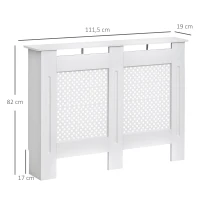 HOMCOM Cache-radiateur Design Contemporain façade perforé dim. 111,5L x 19l x 82H cm MDF Blanc(m-3)