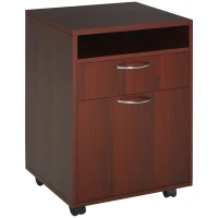 HOMCOM Cajonera de Escritorio con Ruedas Cajón Compartimento Puerta Archivador Móvil para Estudio 40x35x60 cm Café Oscuro(m-1)