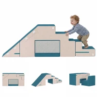 AIYAPLAY Spielsofa Samt 2-Teiliges Kindersofa aus Schaumstoff Waschbar Modulares Kindercouch  für Kinder 0,5 bis 3 Jahre(m-12)