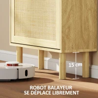 HOMCOM Meuble à chaussures 18 paires, armoire à chaussures étroite avec 3 tiroirs rabattables, étagères réglables, chêne(m-8)