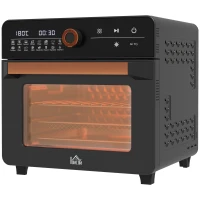 HOMCOM Minibackofen 20L, Mini Ofen, 40-220°C, 17 Modi, Timer, 36x37x34,5cm, Schwarz(m-11)
