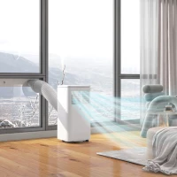 HOMCOM Ar Condicionado Portátil 7000 BTU 760 W com Ecrã LED para 8-15 m² 30x34x69,4 cm Branco(m-8)