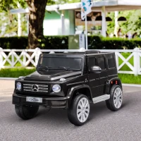 HOMCOM Coche Eléctrico para Niños de Batería 12 V BENZ G500 con Control Remoto Música Bocina  3-5 km/h Carga 30 kg Negro(m-2)
