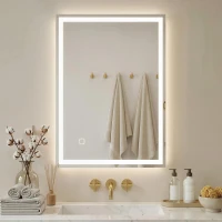 HOMCOM 70 x 50cm LED Bathroom Mirror with Lights, Dimmable Makeup Mirror, Vanity Mirror with 3 Colour, Smart Touch, Anti-Fog(m-2)