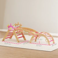 AIYAPLAY 8-in-1 Indoor-Klettergerüst für Kinder, Prinzessinnen-Design, Rutsche, Rampe, Bogen, Holz(m-3)