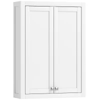 HOMCOM Bathroom Wall Cabinet with Adjustable Shelves - White(m-1)