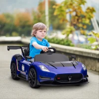 AIYAPLAY Elektro-Kinderauto 12V, lizenziert, Fernbedienung, stoßdämpfende Räder, Blau, 115x60x45 cm(m-10)