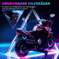 AIYAPLAY Elektrische motor voor kinderen van 18-36 maanden, zitvoertuig, stabilisatoren, lichten, muziek, kunststof, staal, rood(m-5)