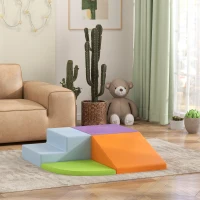 HOMCOM Saftbaustein-Set für Kinder, Kletter- und Krabbelspielzeug, weiches Kunstleder, EPE-Schaum, Mehrfarbig(m-10)
