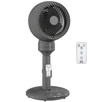 HOMCOM Air Circulator Fan Pedestal Cooling Fan with 3 Speed 3 Mode and Remote Control, 9 Inch, Grey(m-1)