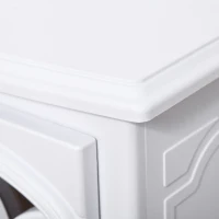HOMCOM Elektrokamin freistehend, Flammeneffekt, 2 Heizmodi 1000W/2000W, gehärtetes Glas, Weiß, 36,5x24x45,5 cm(m-7)