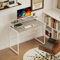 HOMCOM Scrivania Pieghevole Salvaspazio con Stand per Monitor Rimovibile, 100x48x87.5 cm, Legno(m-10)