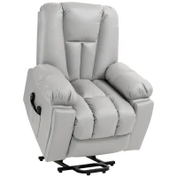 HOMCOM Massagesessel Relaxsessel Seniorensessel, Fernbedienung, Seitentaschen, 94 cm x 96 cm x 106 cm, Grau(m-1)