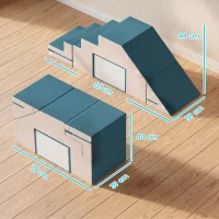 AIYAPLAY Spielsofa Samt 2-Teiliges Kindersofa aus Schaumstoff Waschbar Modulares Kindercouch  für Kinder 0,5 bis 3 Jahre(m-3)